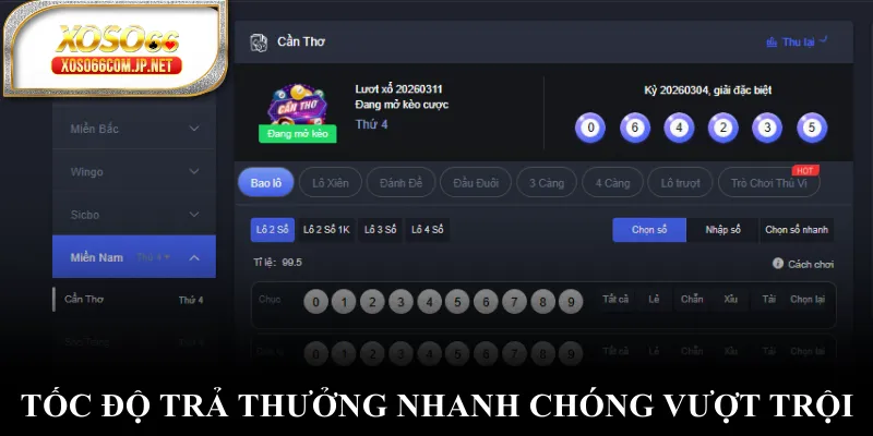 Tốc độ trả thưởng nhanh chóng vượt trội Tốc độ trả thưởng nhanh chóng vượt trội